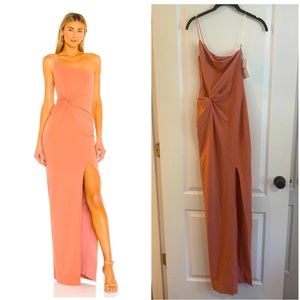 Nookie Lust One Shoulder Gown Sz XS in Salmon Revolve